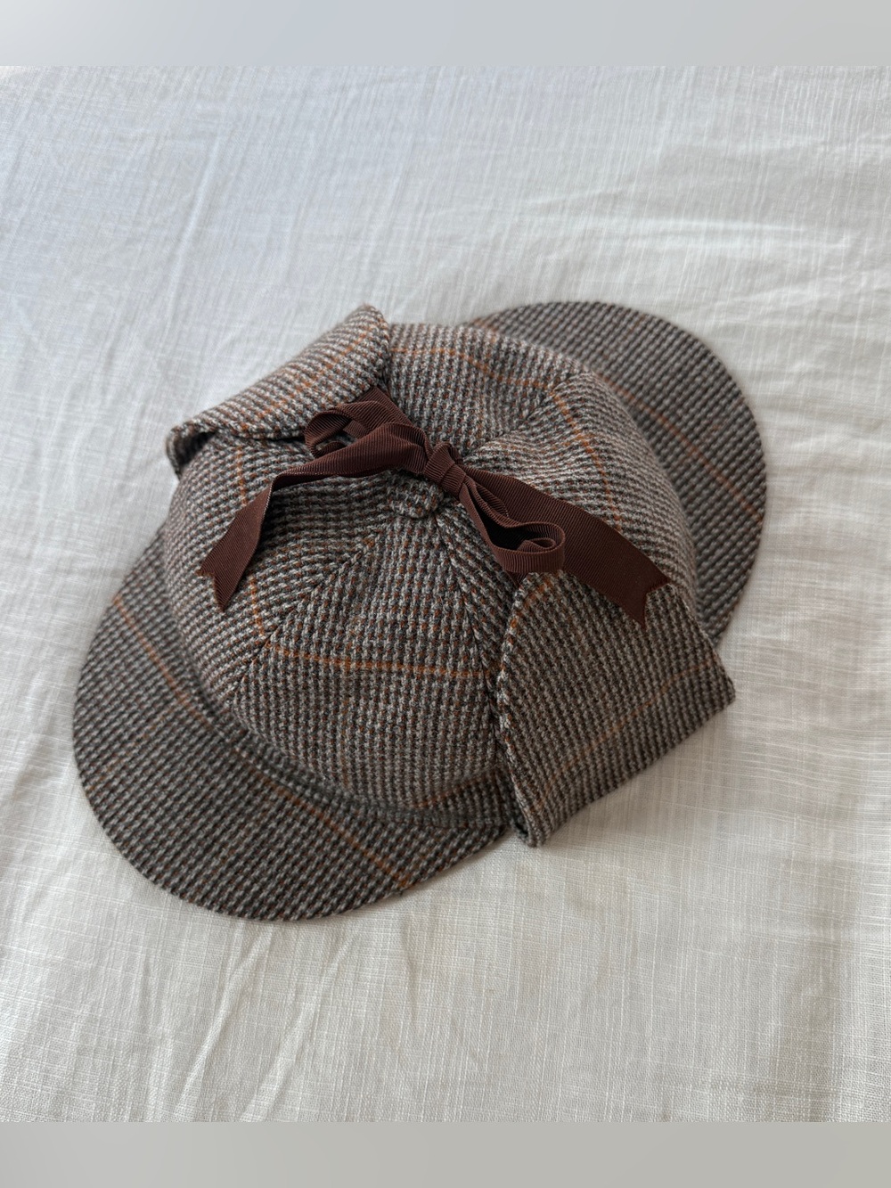 Vintage Burberrys London Wool Tweed Deerstalker Sherlock Holmes Hat